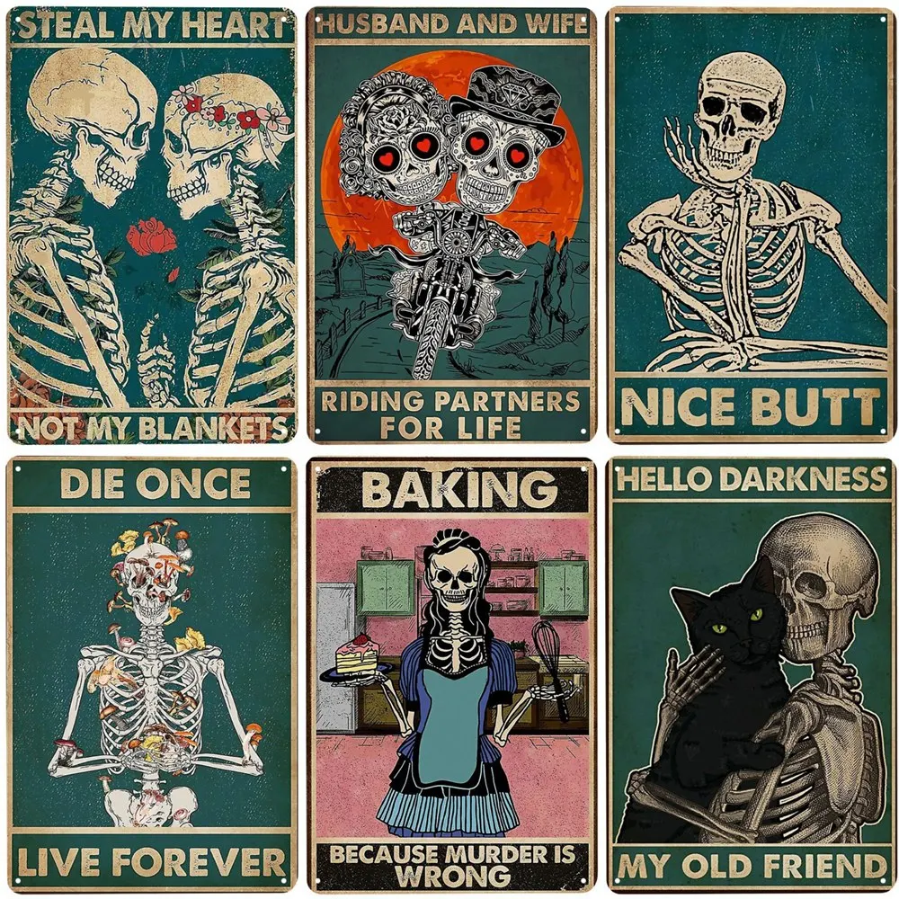 

Vintage Funny Nice Butt Skeleton Retro Tin Signs Plaque Home Office Restaurant Classroom Toilet Farmhouse Bathroom Decor Gifts