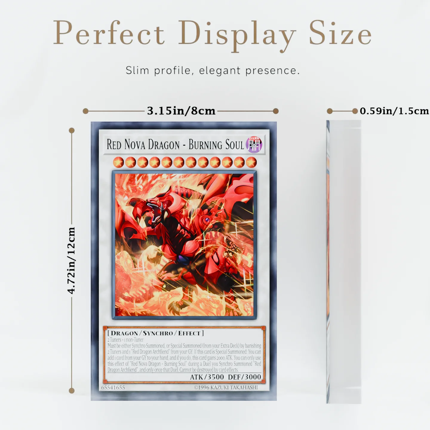 Yu-Gi-Oh YGO 5Ds Red Nova Dragon Burning Soul Clear Acrylic Block Anime Goods Desktop Ornament Desk Decor Collection Gift