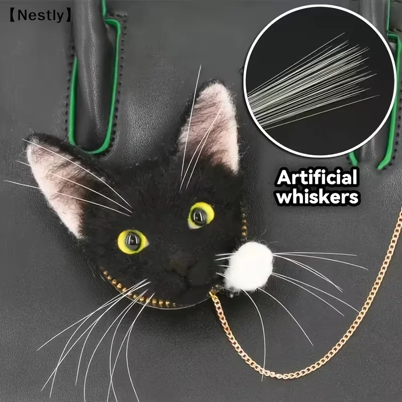 Simulation Cat And Dog Whiskers Realistic Animal Beards Suitable For DIY Cats And Dogs, Puppets, Wool Felt Accessories〔Nest〕