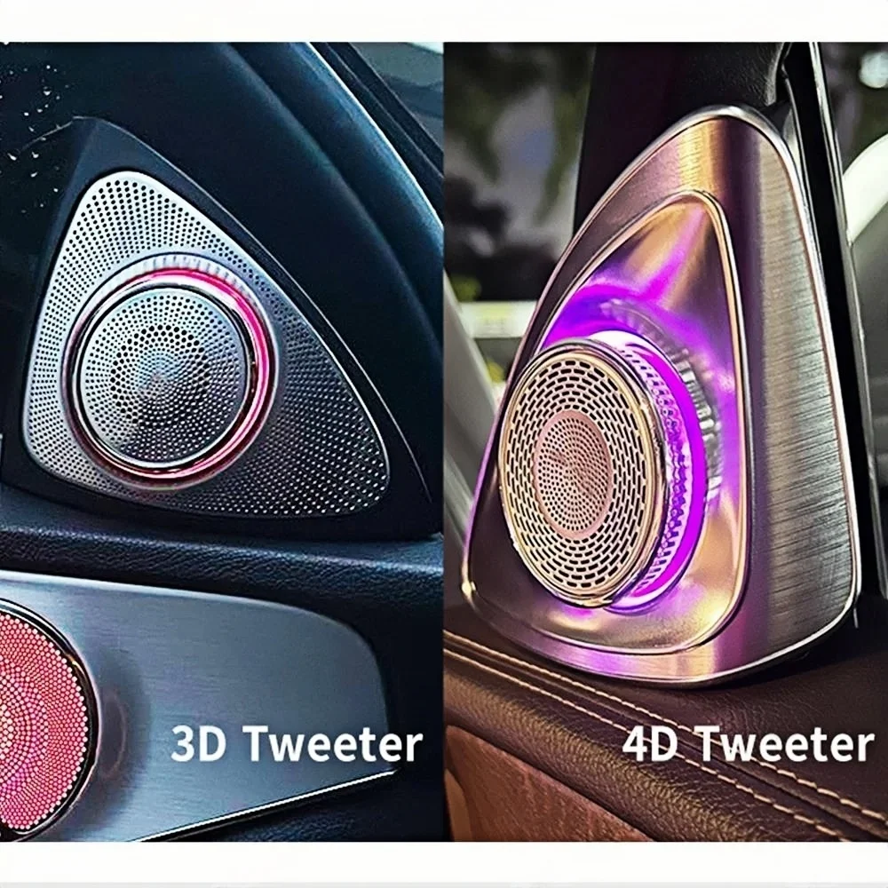 RGB color streamer Plug and play For Benz W213 E-Class Coupe AMG E43 E53 E250 2016 - 2023 3D Rotating Tweeter Speaker Interior