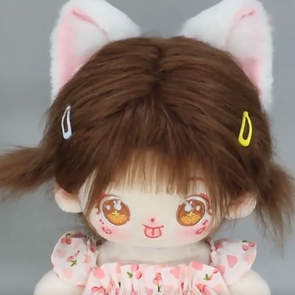 Headband 20cm Plush Doll Headwear Cat Ear Hair Decor Doll Cat Ears Tail Simulation Hairy Tail Cotton Doll Animal Ear