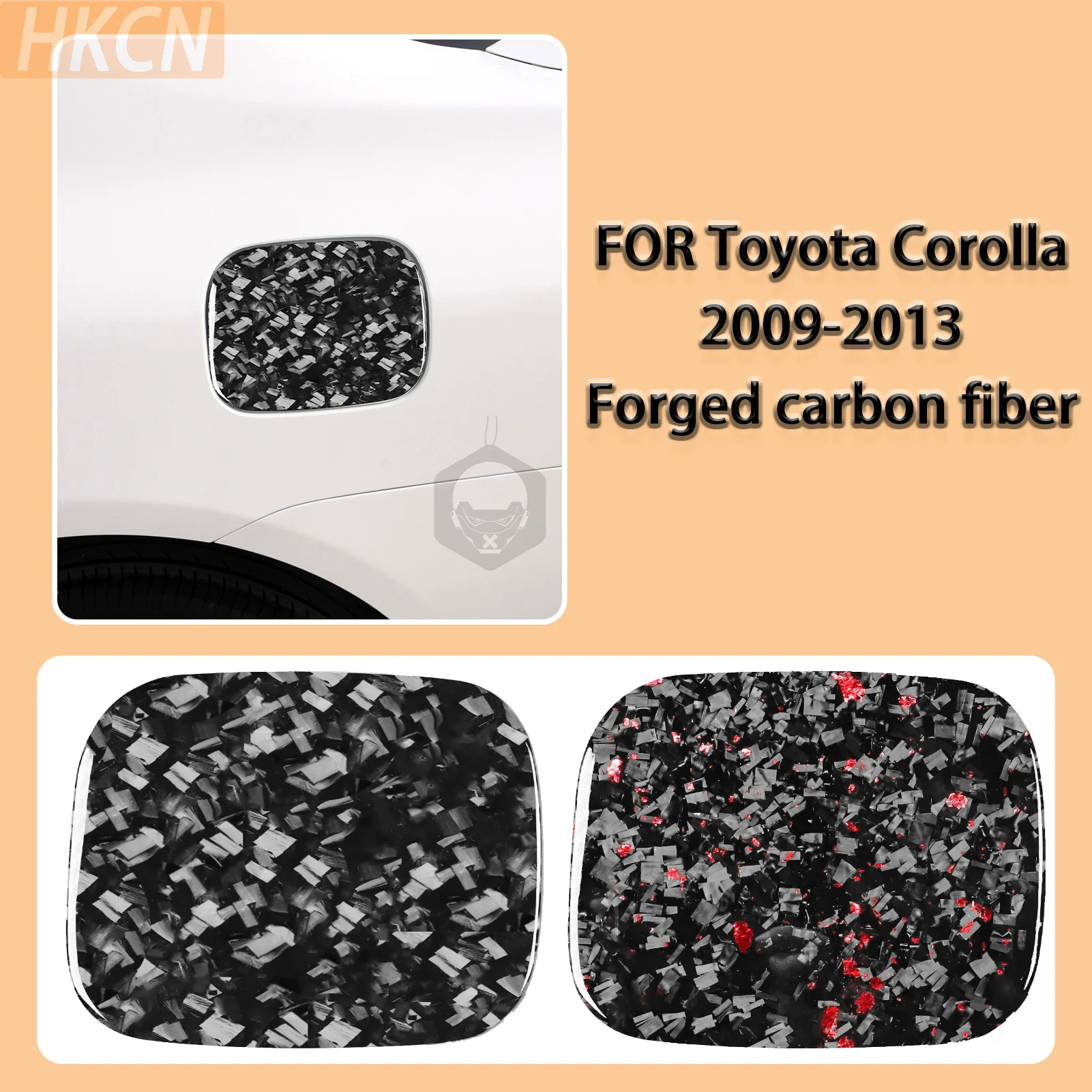 FOR Toyota Corolla 2009-2013 Forged Carbon Fiber Side Fuel Tank Cap Panel Cover Decorative Car Exterior Accessory Stickers