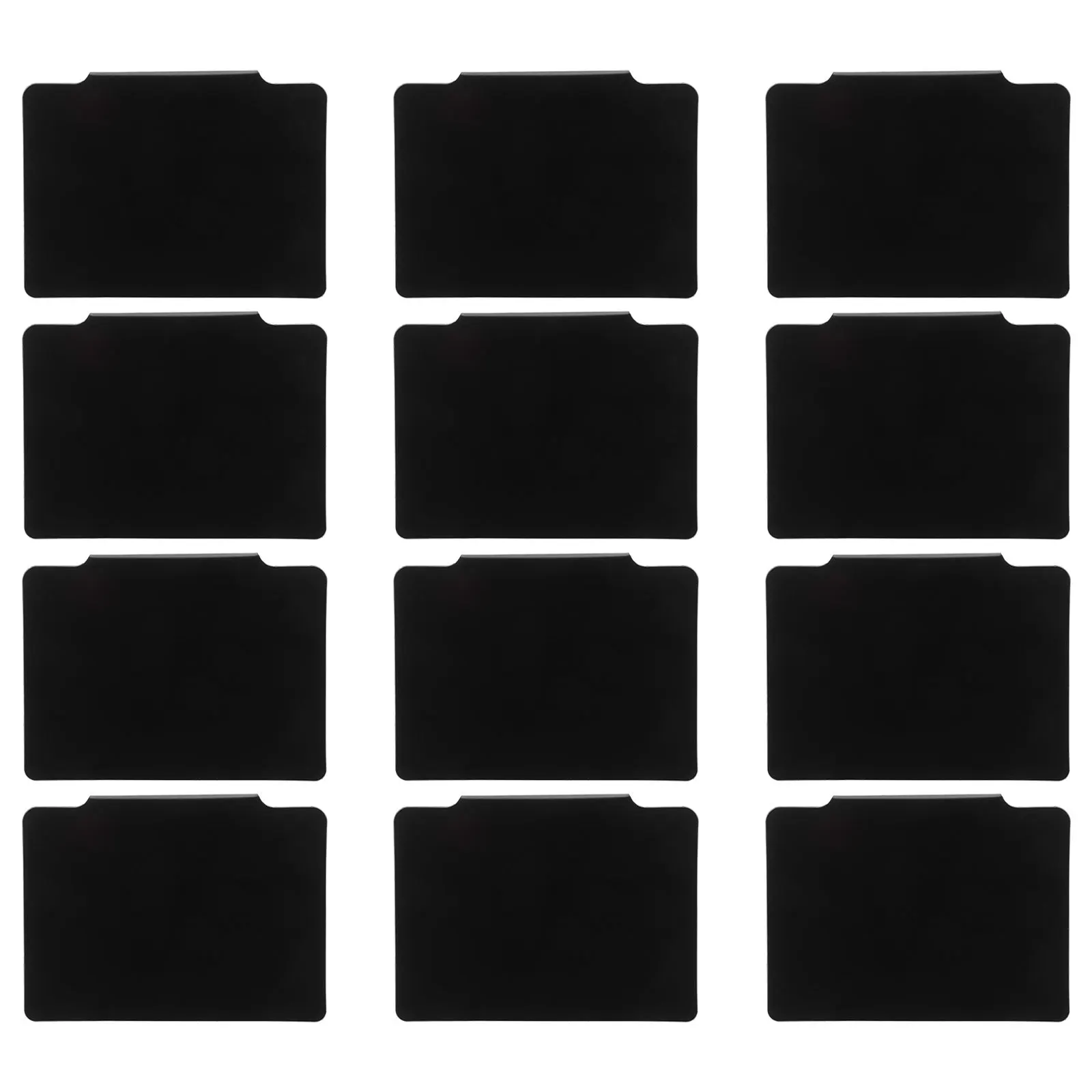 12 قطعة مشبك ملصقات سلة سوداء غير لامعة على مشابك ملصقات قابلة للمسح الجاف لصناديق التخزين ومنظمة الرف