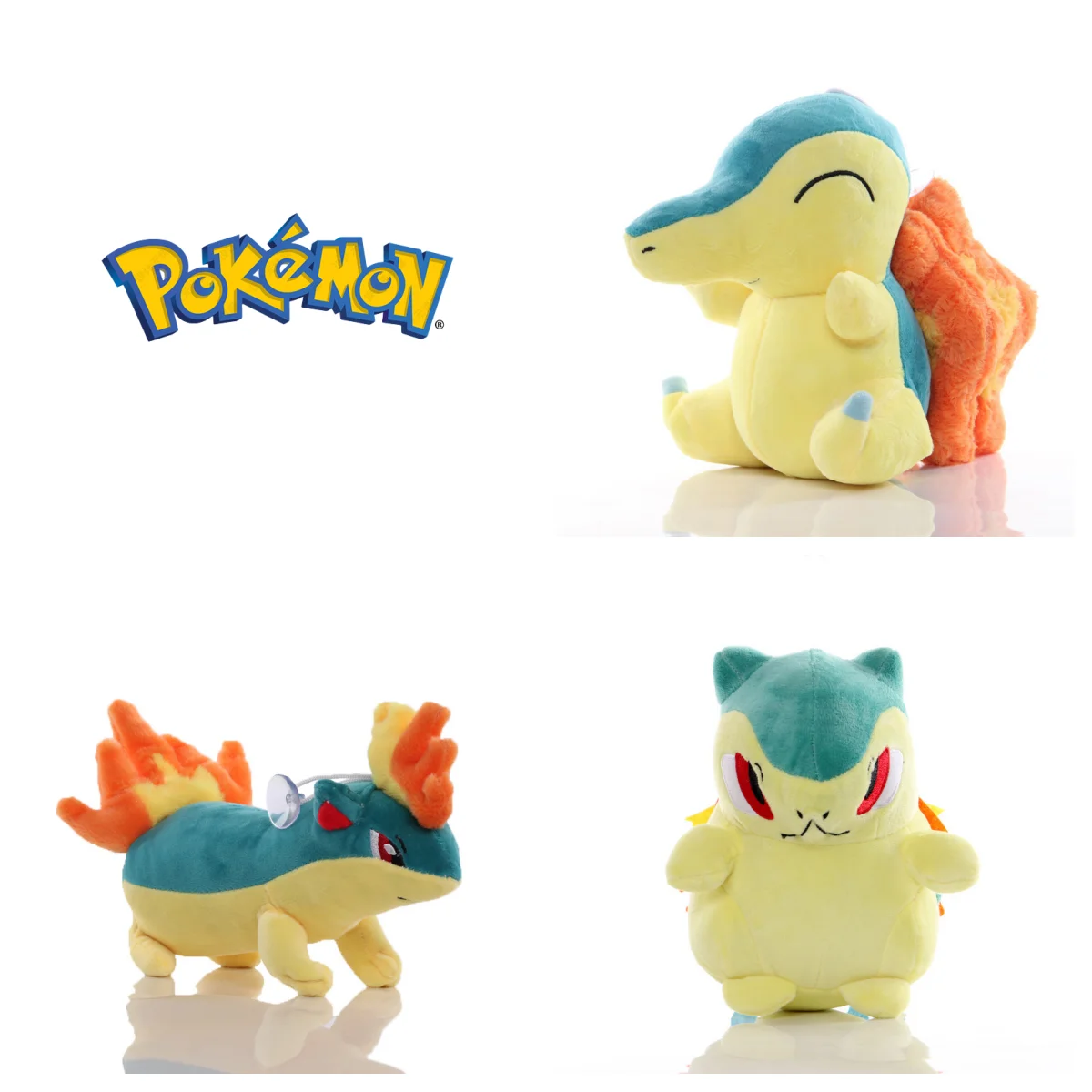 Pokemon Pikachu Plush Toys Cyndaquil Family Stuffed Dolls Cute Quilava Typhlosion Plushies Toy Hobbies Collection Kids Xmas Gift