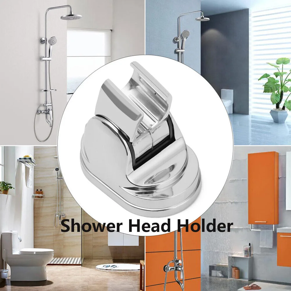 Shower Head Holder  Chrome Wall-Mount Bracket Durable Handheld Sprayer Base Bathroom Shower Head Mounted Support Parts