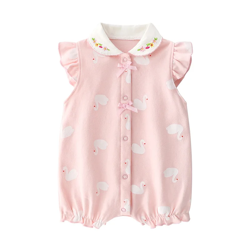 Summer Baby Rompers Princess style Baby Girls Clothing Cotton Newborn Infant Jumpsuits Short Sleeve Kids Clothes