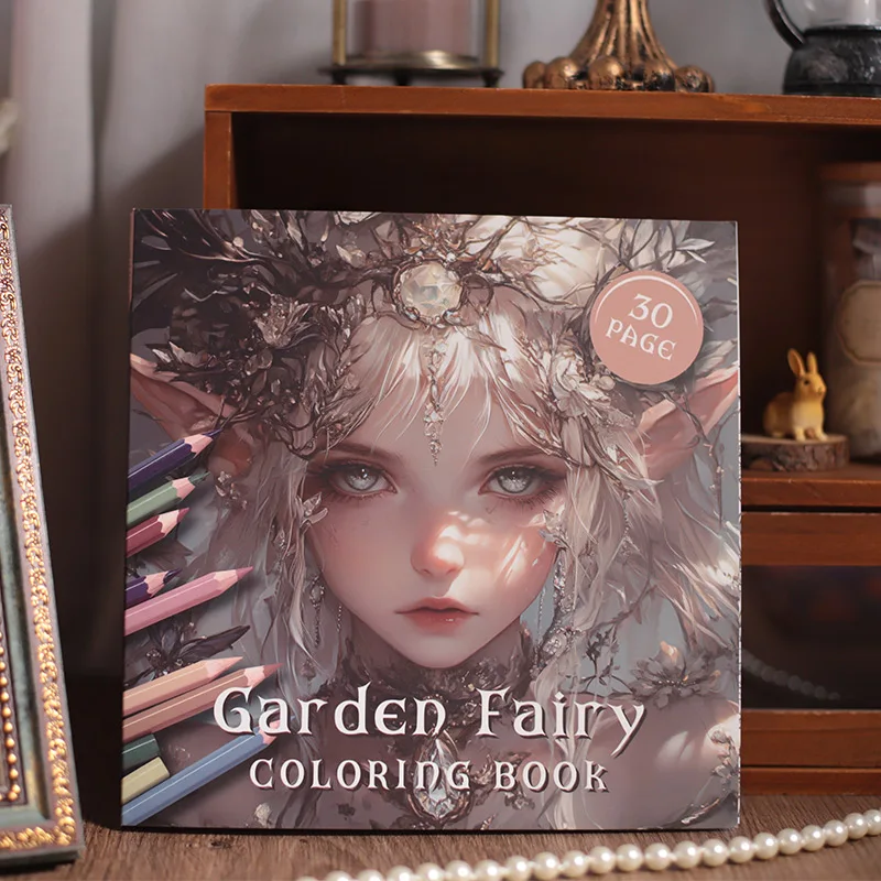 2Pack Watercolor Coloring Books Set, Garden Fairy & Forest Animal Stress Relief Drawing Books with Thick Paper for Frame Display