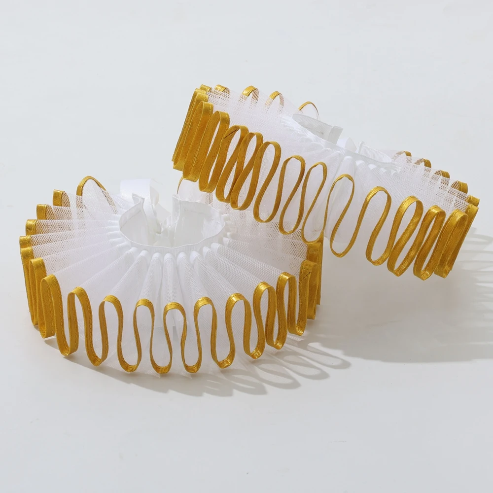 Renaissance Vintage Wrist Ruffle Cuffs Bracelet Costume Accessories Dress Up Kit