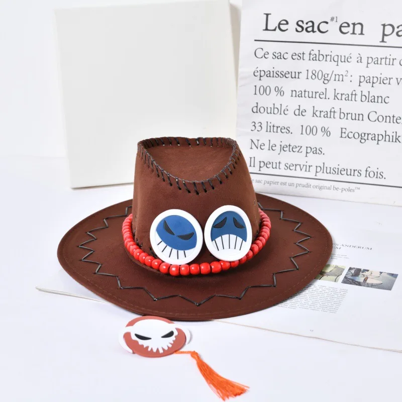 Cartoon Anime One Piece D Ace Cosplay Hats Cowboy Cap for Men Women Casual Topee Pirates Hat  Adult Bucket Hat Christmas Gift