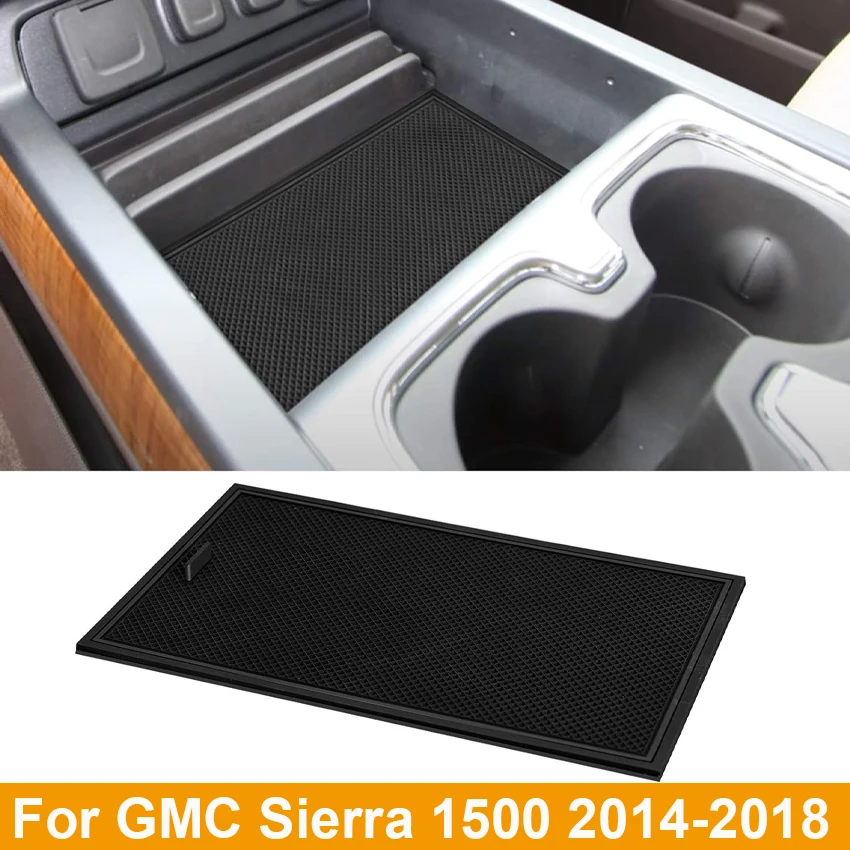 

For Chevrolet Silverado Center Console Organizer Cover Organizer Tray Mat Fit GMC Sierra 1500 Silverado Sierra 2014-2018