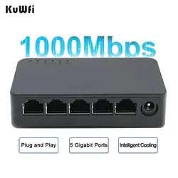 KuWFi-5ポートギガビットスイッチ,1000Mbps,高速イーサネットスイッチャー,白鳥のポート,ホームモニター用イーサネットハブスイッチ,ipカメラ