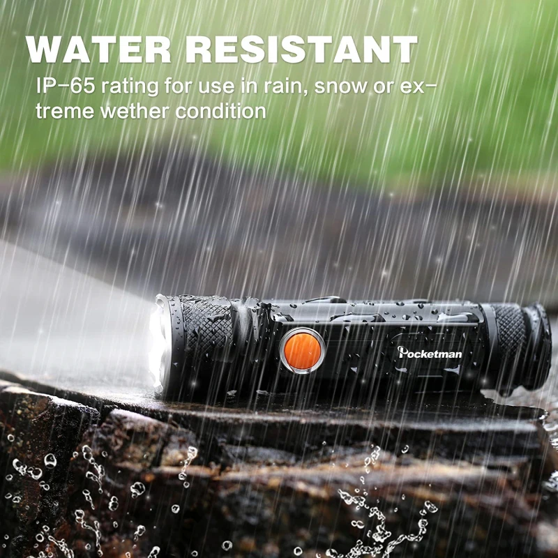 LED Flashlight USB Rechargeable Torch Super Bright Flashlights Waterproof Torch Tactical Flashlight with Tail Magnet