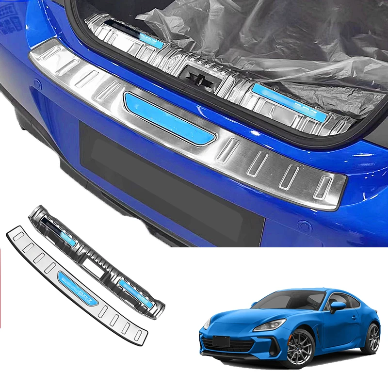 

Car modified For 2022 2023 Subaru BRZ Stainless steel silver Rear Trunk Inside Bumper Protector cover Trim sill guard