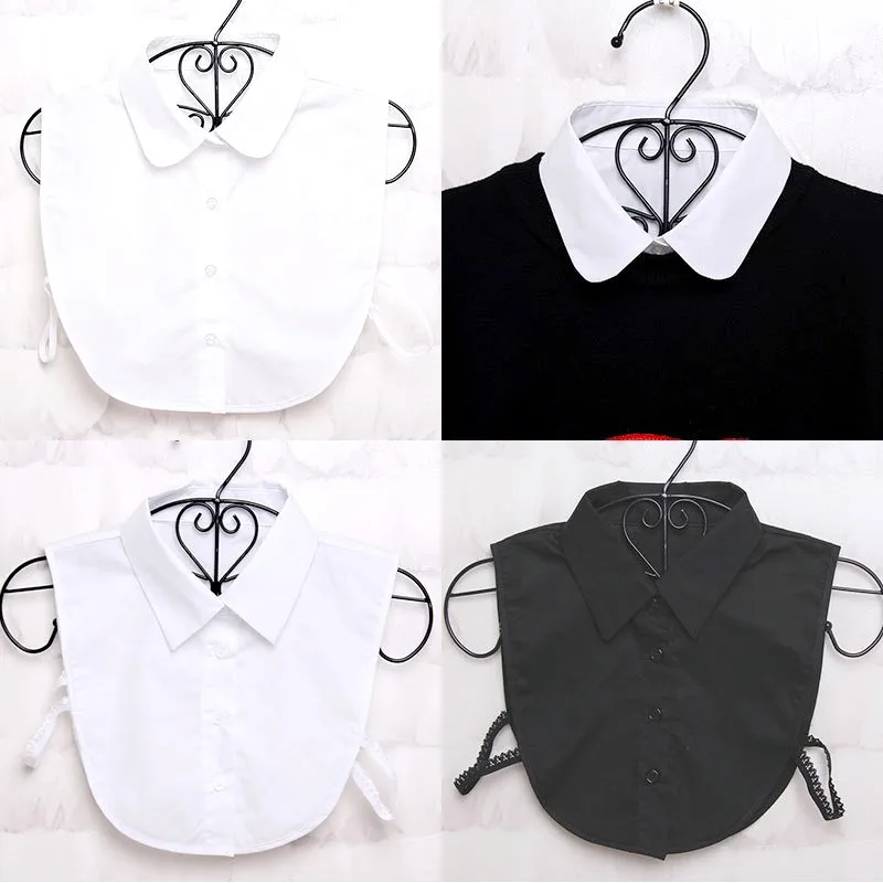 Women Cotton Fake Collar Decoration Blouse Detachable Shirt Collar Sweater False Collars Lapel Top Ladies Apparel Accessories