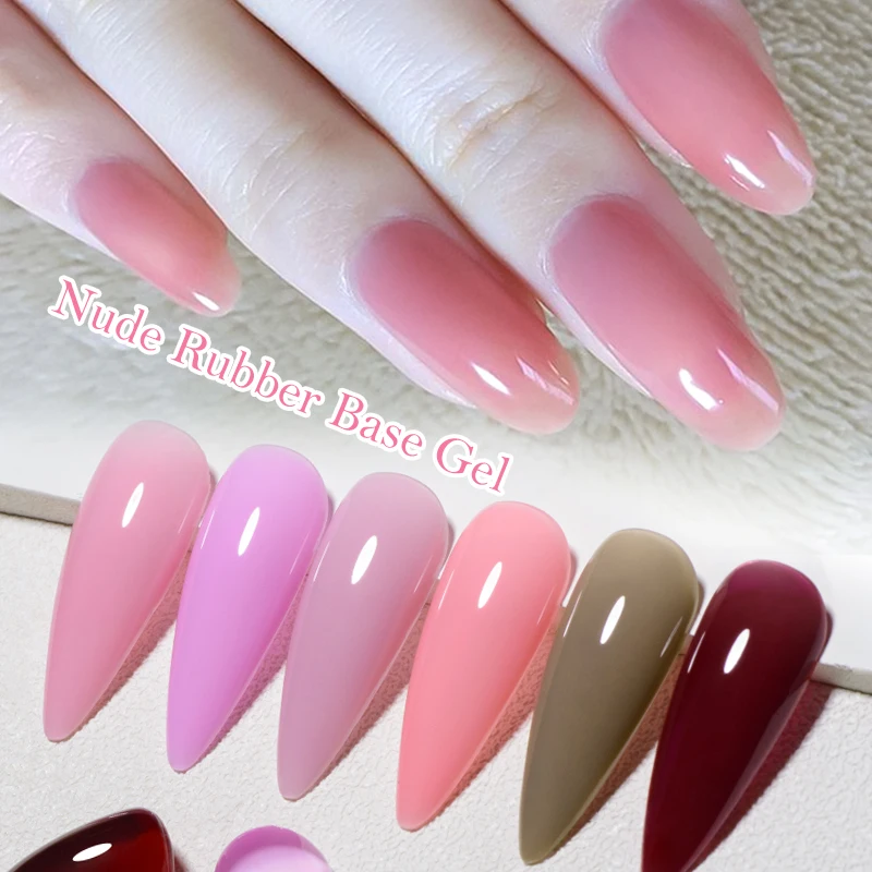 MTSSII 7ml Nude Pink Rubber Base Gel Jelly Pink Transparent Gel  2 In 1 Function Nail Art Gel Varnish For Manicure Women Gifts