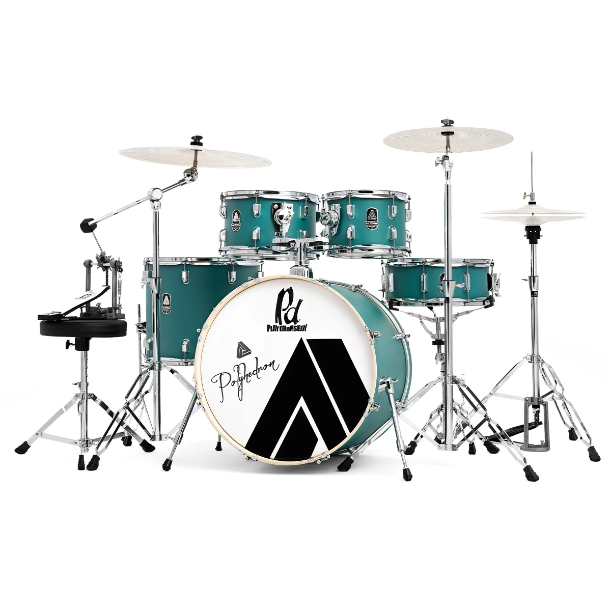 

High Quality Acoustic Jazz Professional Model Drum Set New Model Number Good Price Steel Chamber PVC Polyhedron Series Drum