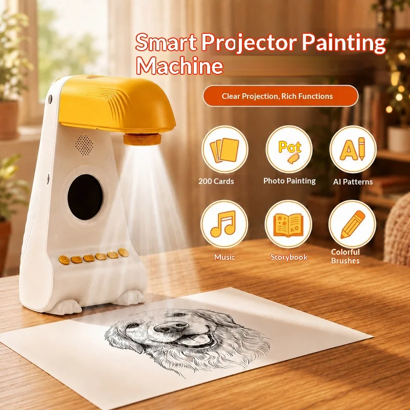 AI  Drawing Projector Tracing Painting Tool with Music Story Art Learning Educational Device for Creative Art Practice