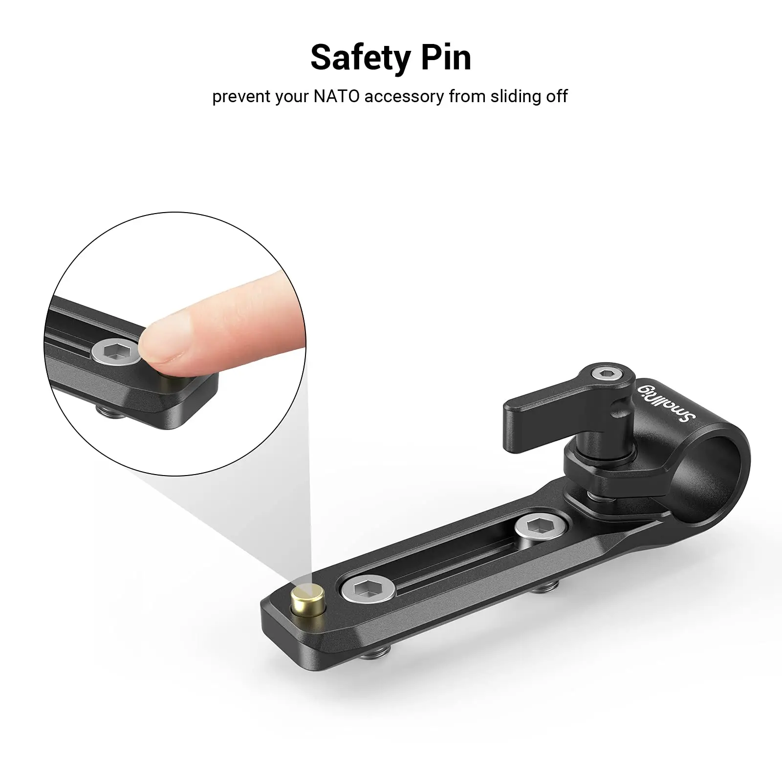 SmallRig Rod Clamp with NATO Rail Lightweight and Pportable  Compatible with Standard 15mm Rod and NATO Clamp 3011