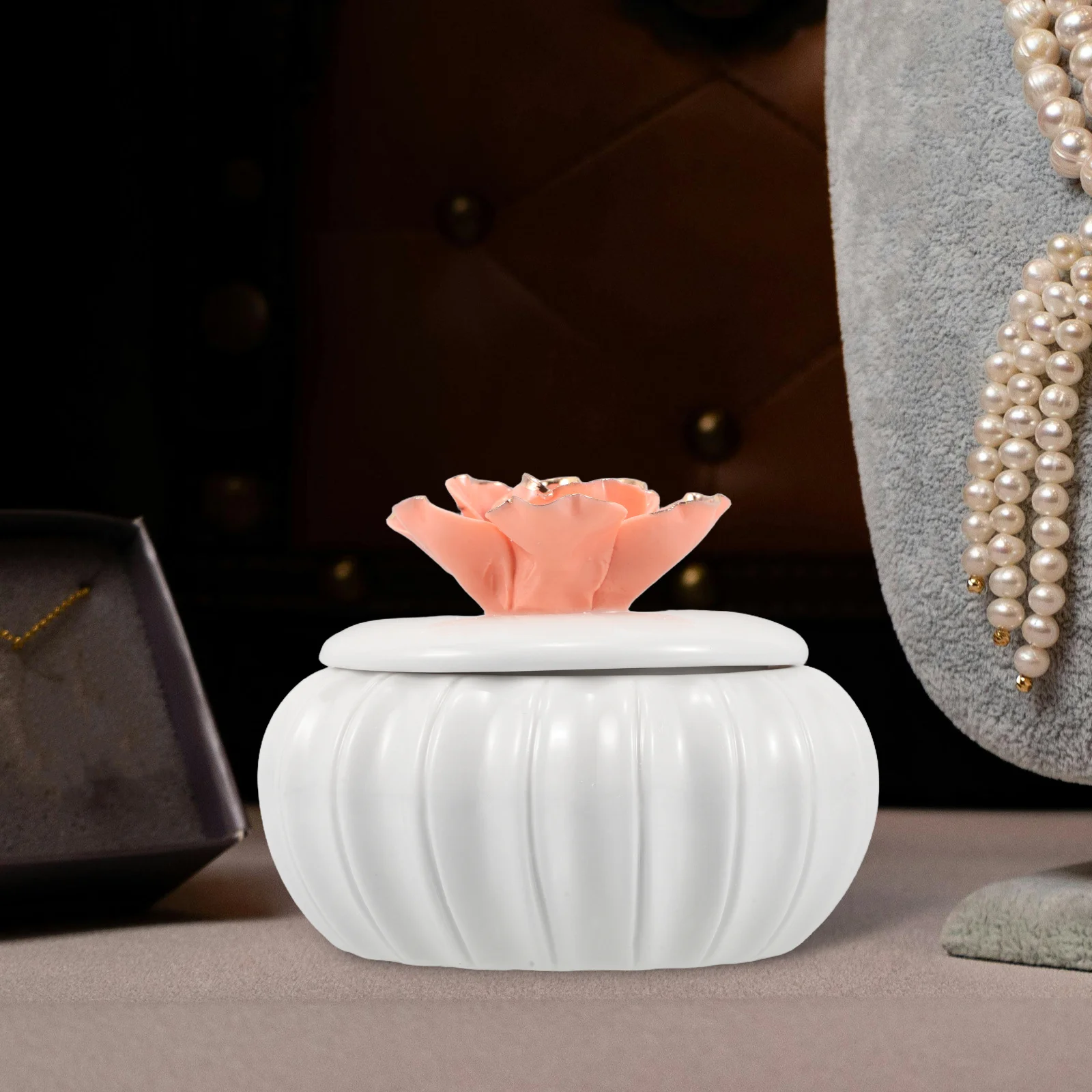 

Керамическая коробка для хранения ювелирных изделий в скандинавском стиле, ручная роспись, декоративная банка-органайзер для колец, серег, ожерелий, маленький футляр для безделушек