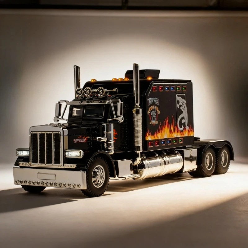 

Модель американского тягача Peterbilt 389, 1:24, из сплава, коллекционная игрушка, декоративное украшение, подарок.