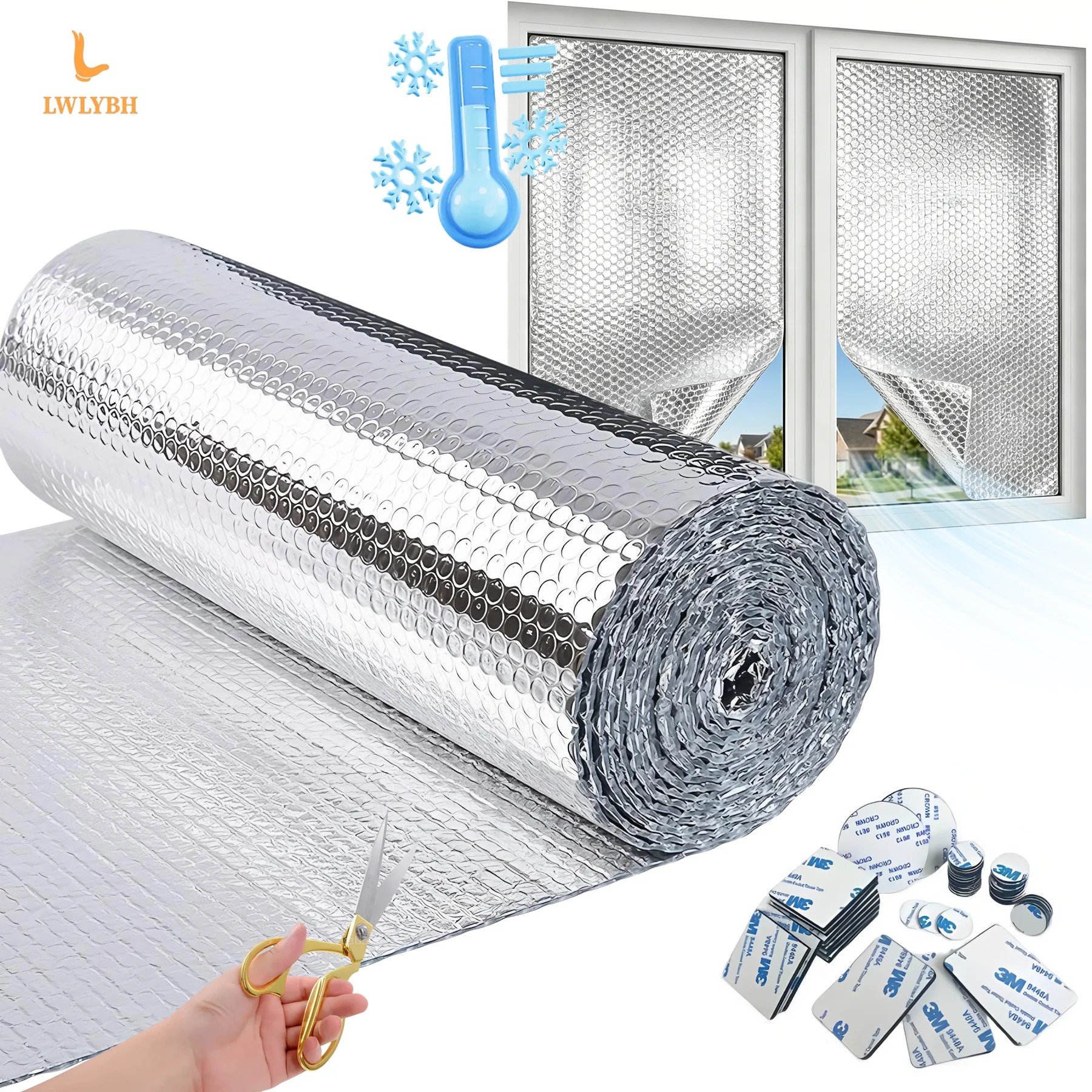 Thermal Insulation Window Sun Blockers Anti Uv Window Film Anti Heat Double Side Aluminum Foam Heat Protection Window Cover