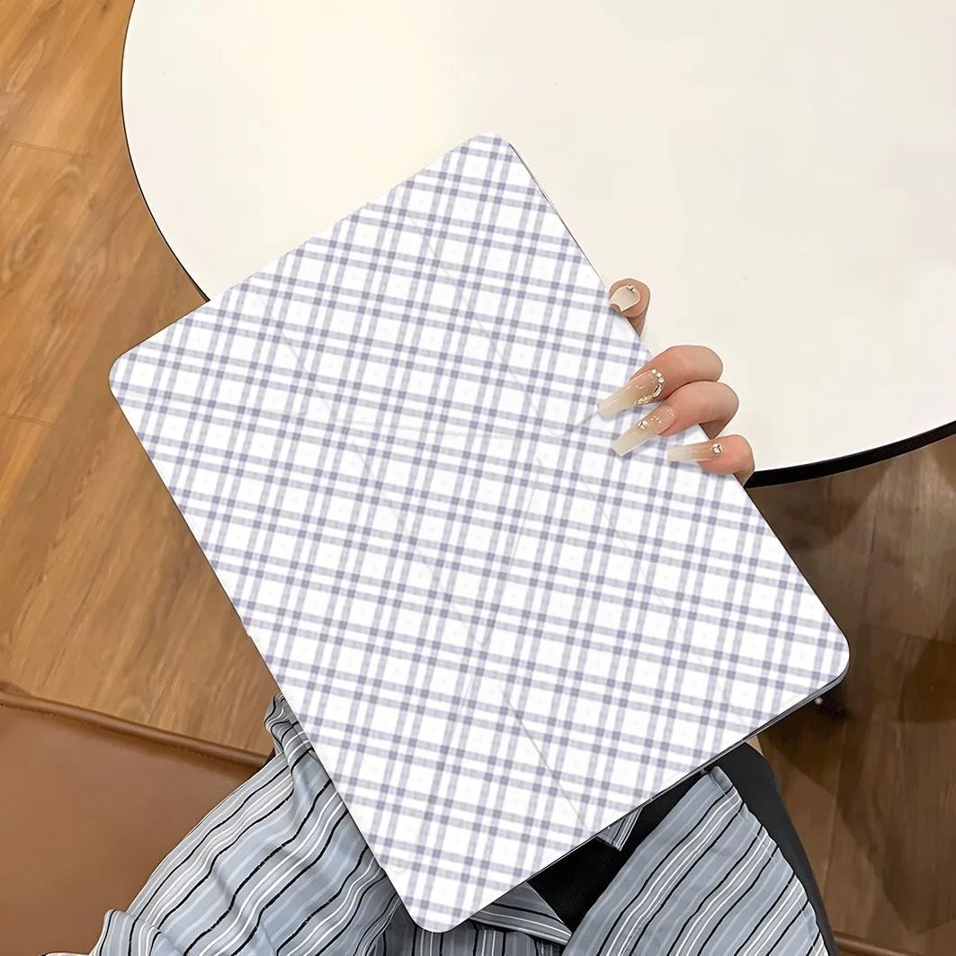 Plaid Rabbit Pen Slot Tablet Case For Mini7 6 iPad Pro 2024 2022 2021 2020 2019 2018 2017 11 10 9 8 7 6 5 Air7 6 5 4 3 2 1 Cover