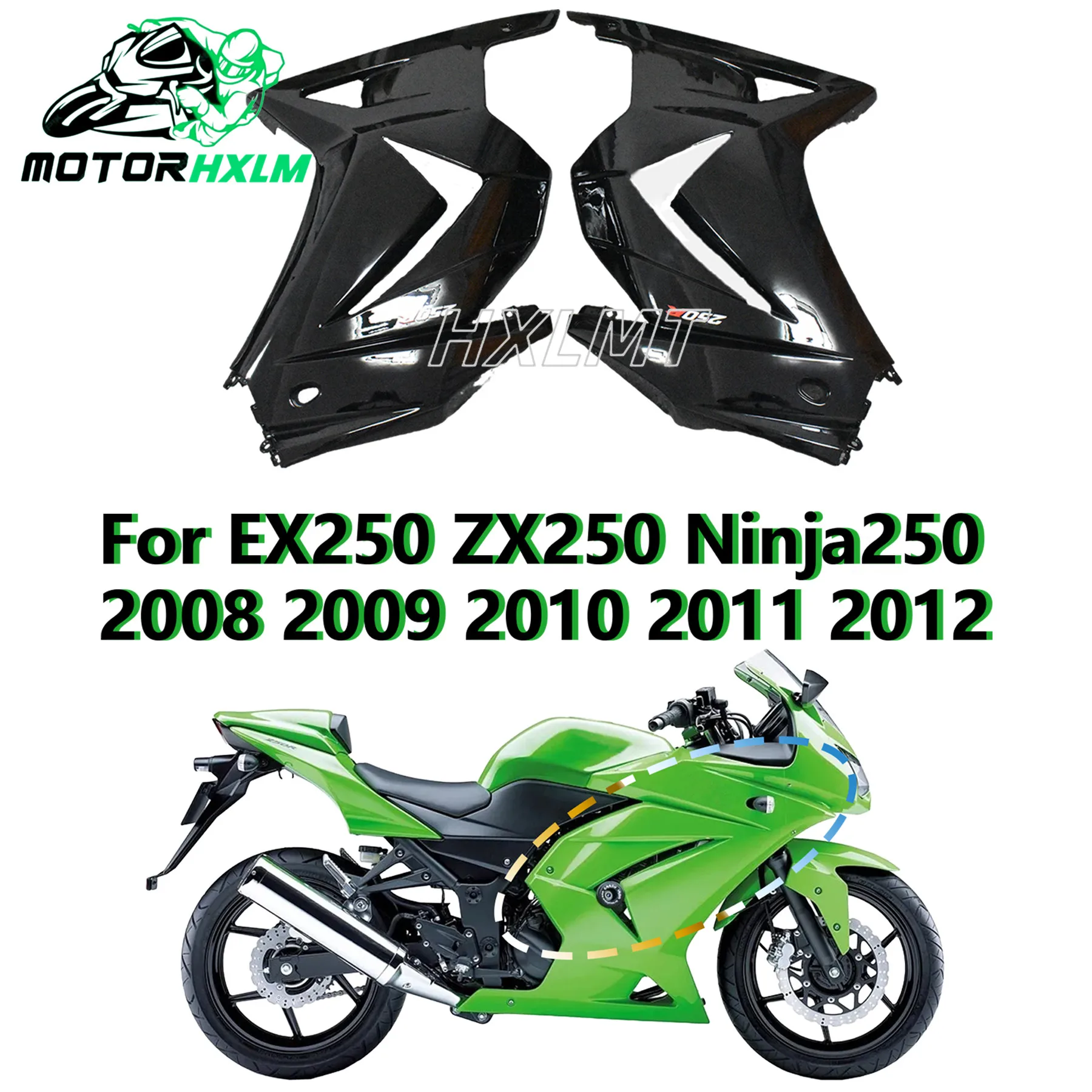 Pour For Kawasaki Ninja 250R ZX250R EX250 EX 250 08 09 10 11 12  Motorbike Fairing kit bodywork ABS (Injection molding)