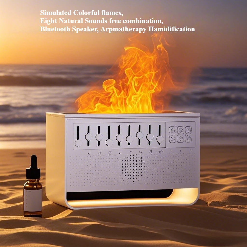 3 in 1 Bluetooth Speaker White Noise Sleep Aid Night Light Humidifier All-in-one Machine Free Combination of 8 Goup Nature Sound