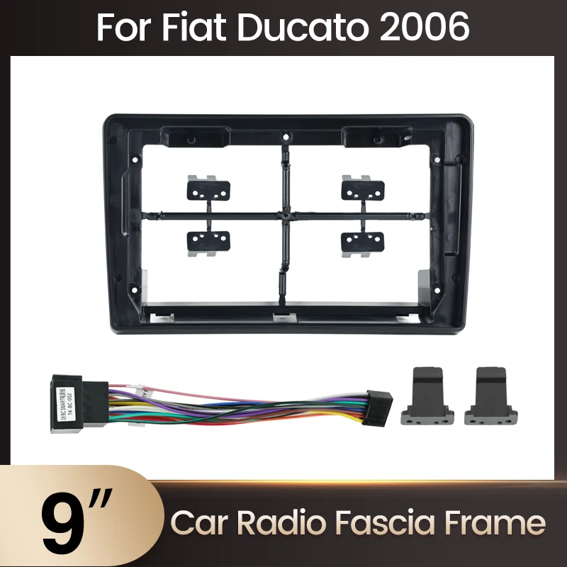 2 DIN Autoradio-Einbaurahmen für Fiat Ducato 2006 Optionales Kabel-Installationskit für 9-Zoll-Host-Radio