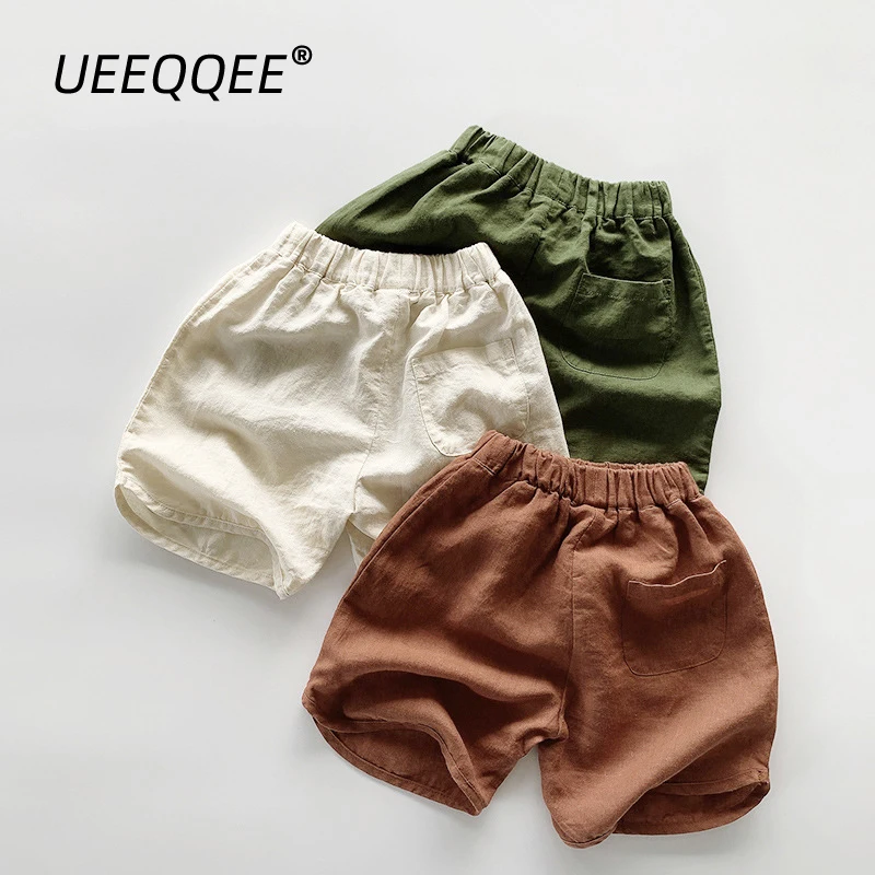 

Spring Summer Children Shorts 1-8Y Boys Girls Cotton Linen Casual Short Pants Trousers Korean Toddler Wear For Kids Clothing New