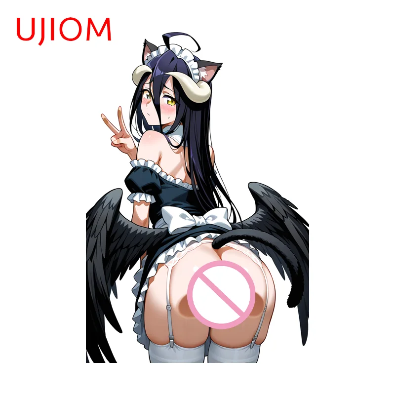 UJIOM-uniforme de sirvienta seductora, pegatina de pared de culo de Albedo, exquisita moda llamativa, protector solar, calcomanía nerviosa, decoración para dormitorio y baño