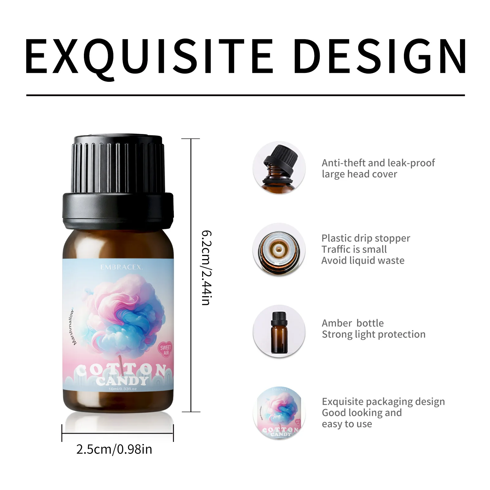10ml Cotton Candy Fragrance Oils Marshmallow Car Air Freshener Sweet Car Scent Gifts to Woman