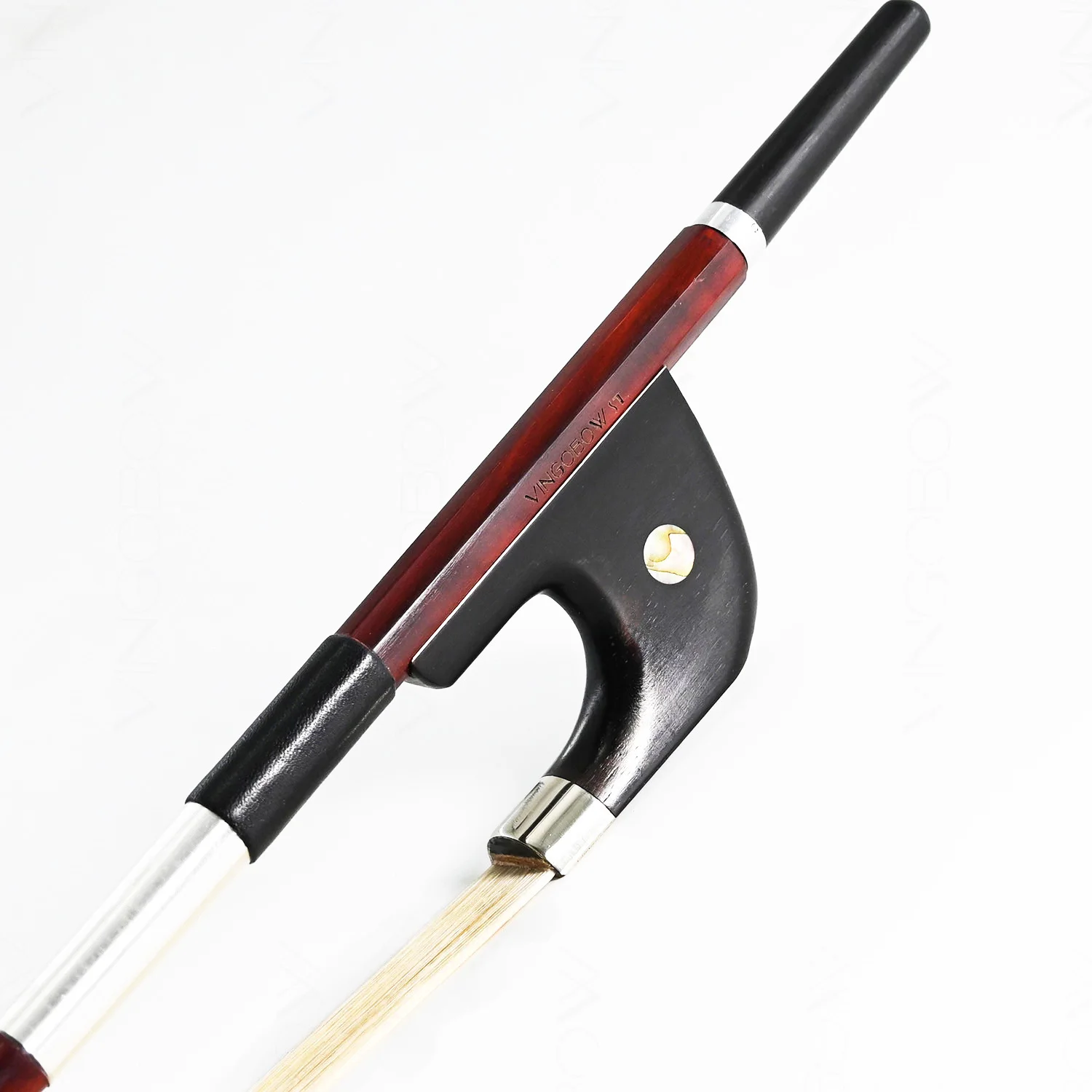 VingoBow 4 Szies German Model Upright Bass Bow Brazilwood Ebony Frog Nickel Silver Part Natural Horsehair 300BG Warm Tone