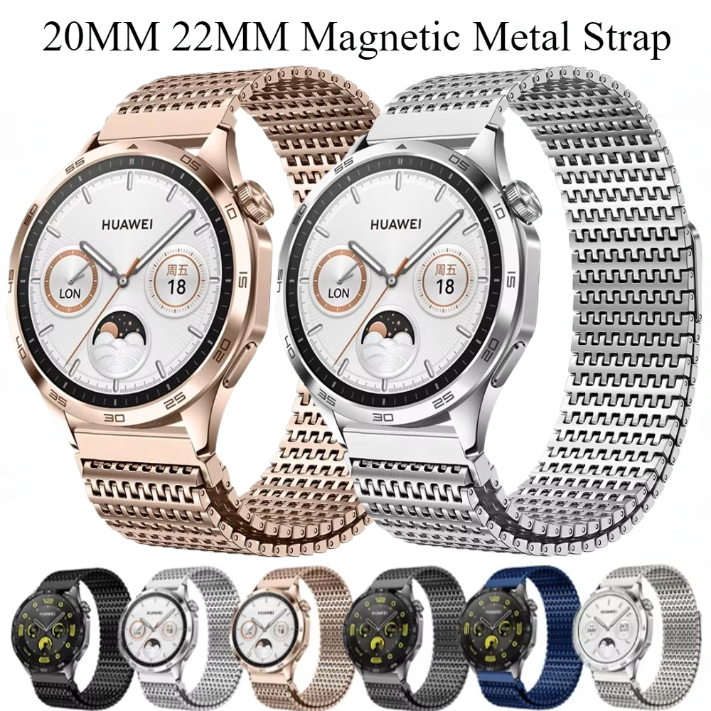 磁気金属ストラップ Huawei 社腕時計 5/4/3/GT5-4 46 ミリメートル Amazfit GTR 4 リストバンドブレスレットサムスンギャラクシーウォッチ 7/6/5/4 40/44 ミリメートル
