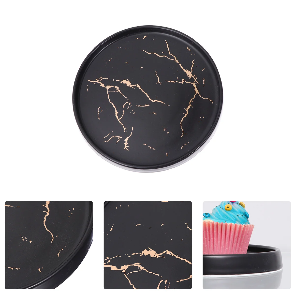 

1Pcs Decorative Ring Plate Entry Round Ceramic Dish for Nightstands Dressers Bathroom Kitchen Countertops