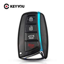 KEYYOU Car Key Shell For Hyundai Genesis 2013 2014 2015 Santa Fe Equus Azera 4 Buttons Remote Control Case