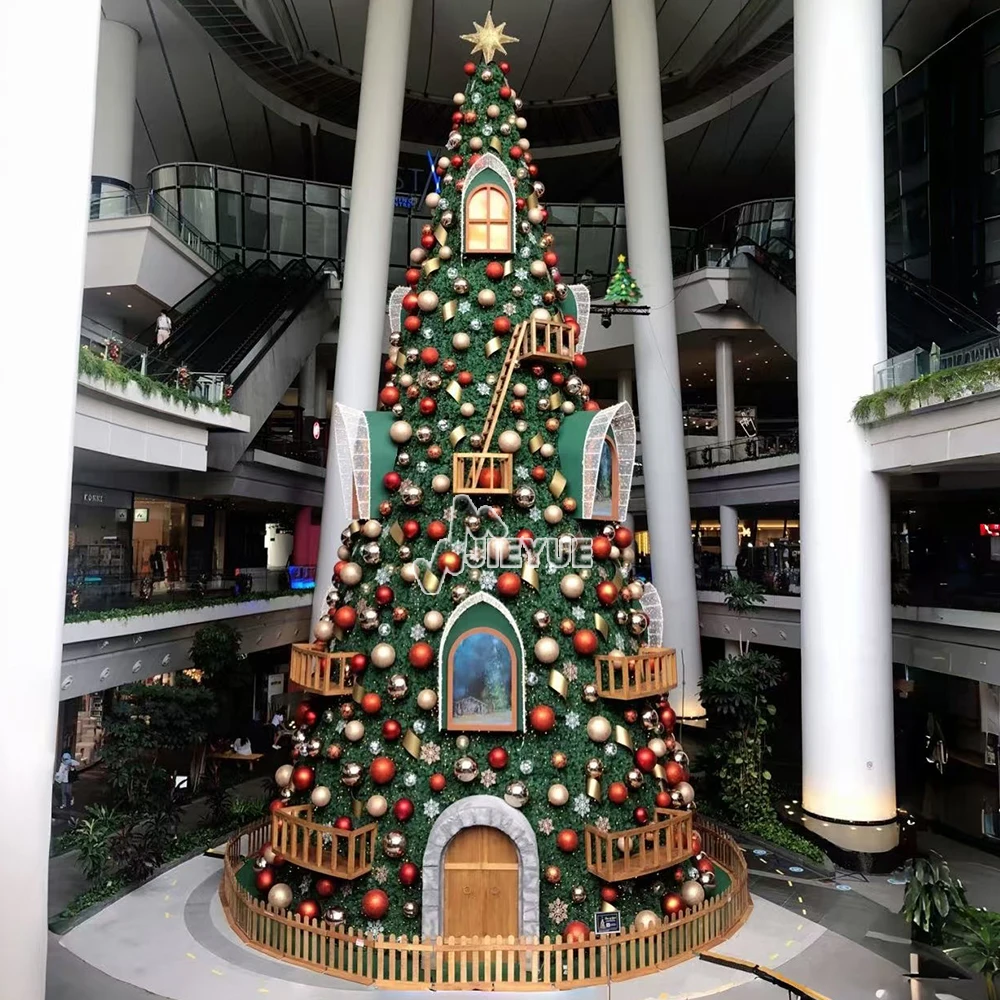 Large commercial Christmas tree LED lights in city squares, wind resistant and waterproof, suitable for holiday celebrations