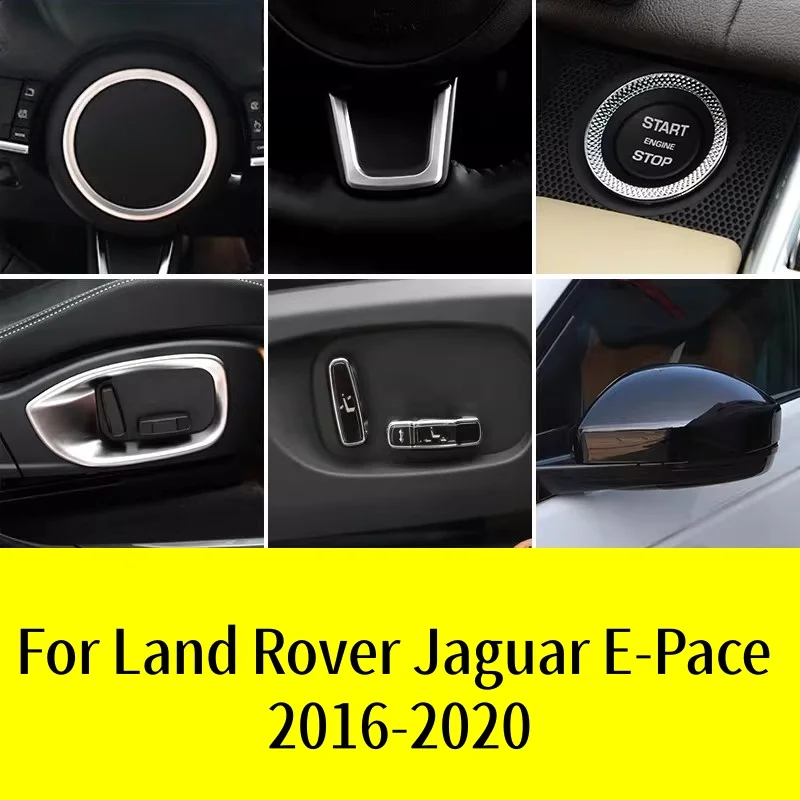 ABS Chrome Car Accessories Interior Steering Wheel Trim Seat Adjustment Switch Knob Cover For Land Rover Jaguar E-Pace 2016-2020