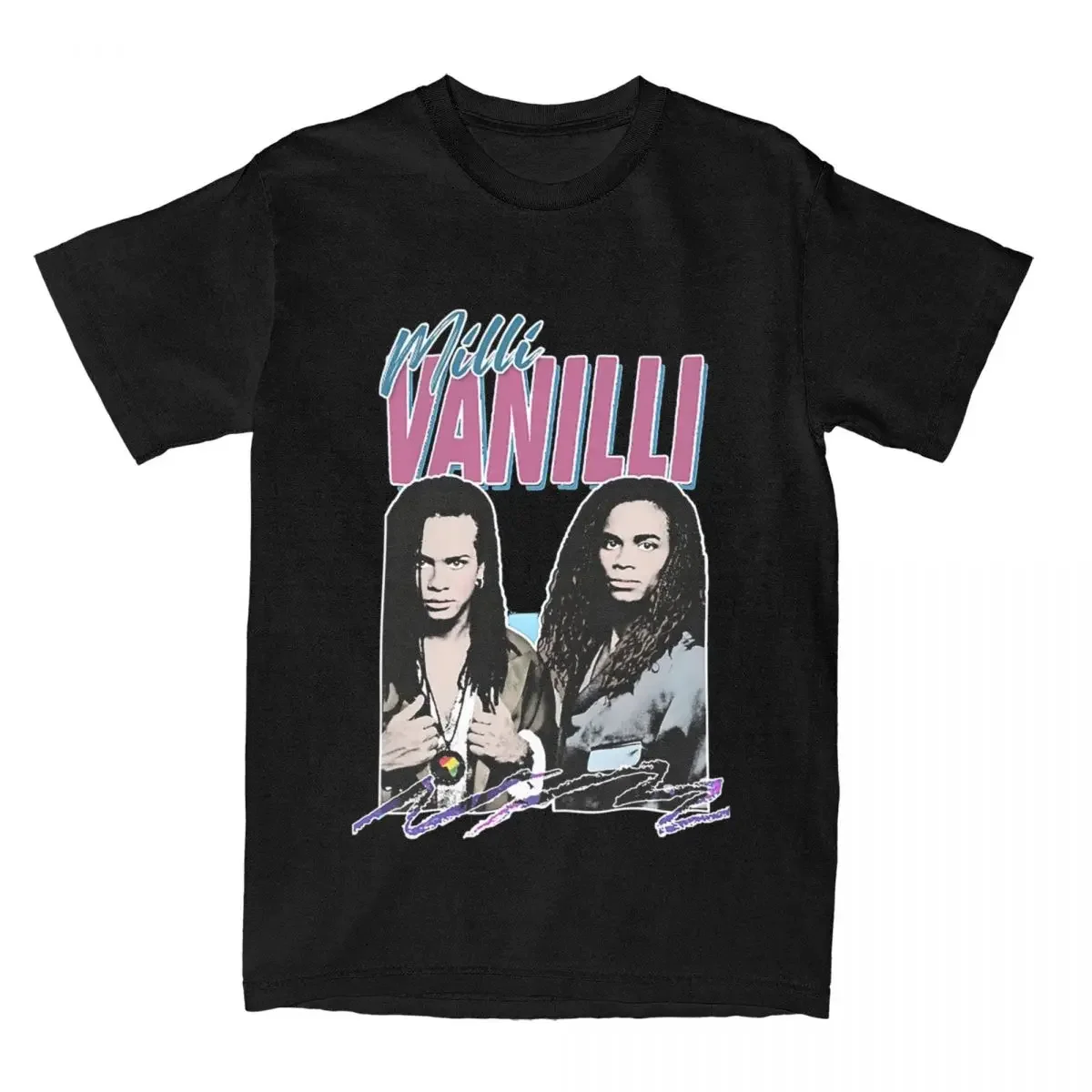 Casual Pop Milli Vanilli Music T-Shirts for Men Women Cotton Tees Shirt Printed Clothing