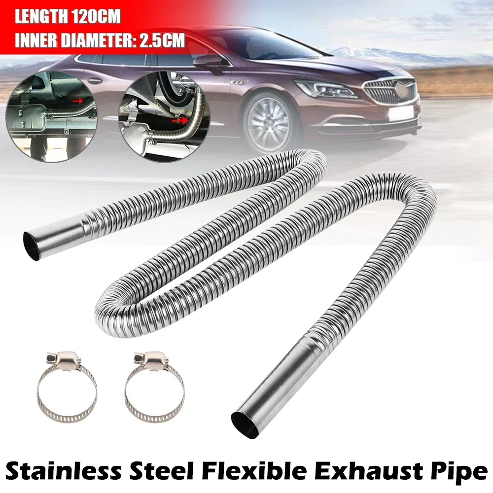 

60cm 100cm 120cm 150cm 200cm 250cm 300cm Air Diesel Parking Heater Stainless Steel Exhaust Pipe Tube Gas Vent Hose Car Truck VAN