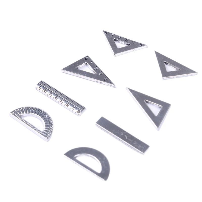 3/6 セットミニ定規三角定規ドールハウスシミュレーションミニチュアクリエイティブスクールモデルドールハウスアクセサリー家の装飾