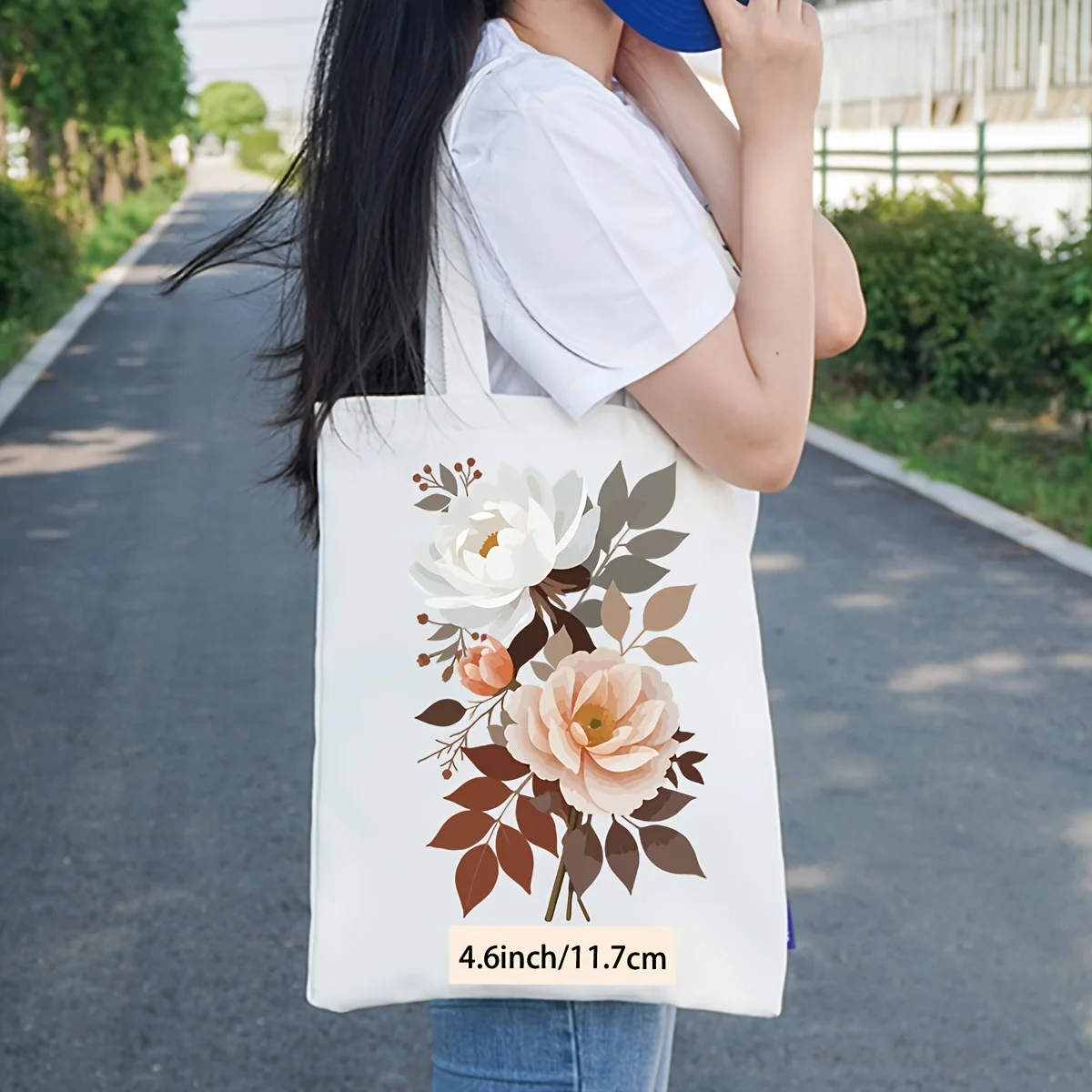 

6pcs Pink and Blue Floral Heat Transfer Set - DTF Iron-On Transfer Sheets for T-Shirts, Bags, and Fabric Decorations, Durable Po