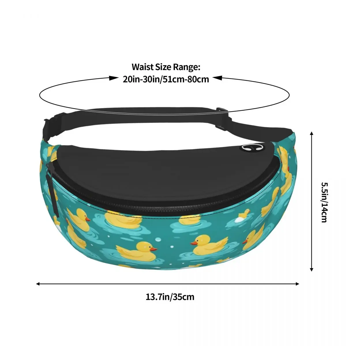 Casual Rubber Ducks Pattern Fanny Pack for Cycling Camping Men Women Cartoon Crossbody Waist Bag Phone Money Pouch