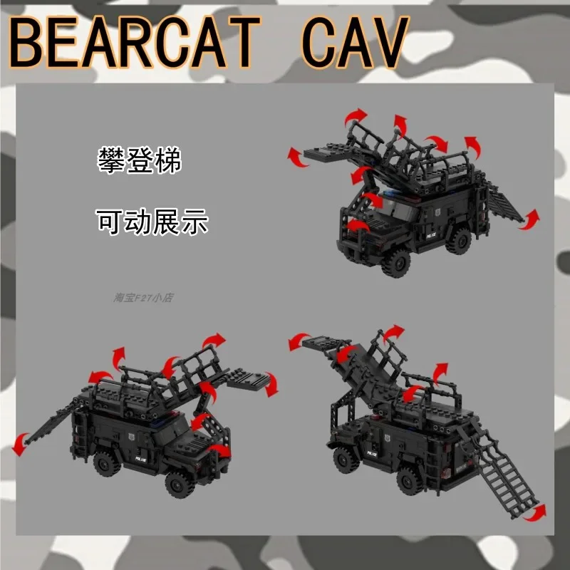 MOC Panda Climbing Car 3033 Military Armored Vehicle Army Weapons Building Block Assembly  Figures Accessories Guns Bricks Toys