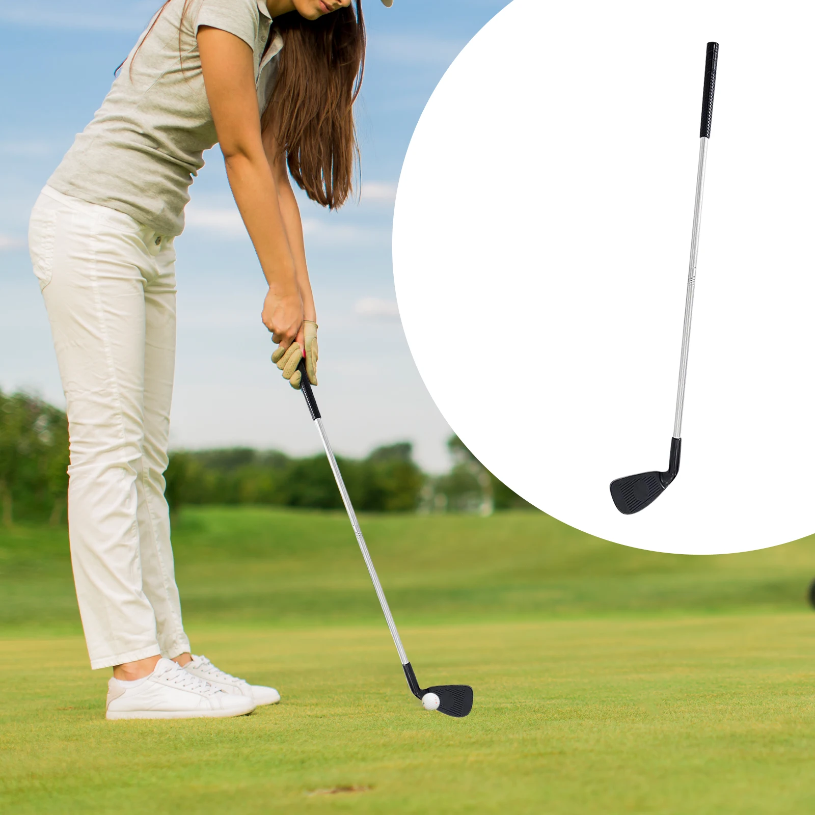 Golf Wedge Portable Golf Chipper Club Golf Chipping Practice Club Right Handed Cue for Indoor Outdoor Kids Toy Sports Equitment