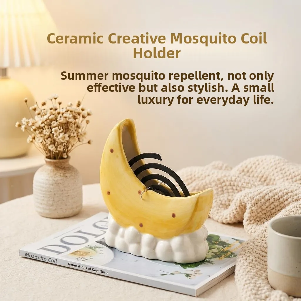 

Ceramic Mosquito Coil Holder Indoor Creative Cute Design Heat Resistant Simple Style Home Decorative Aromatherapy Incense Burner
