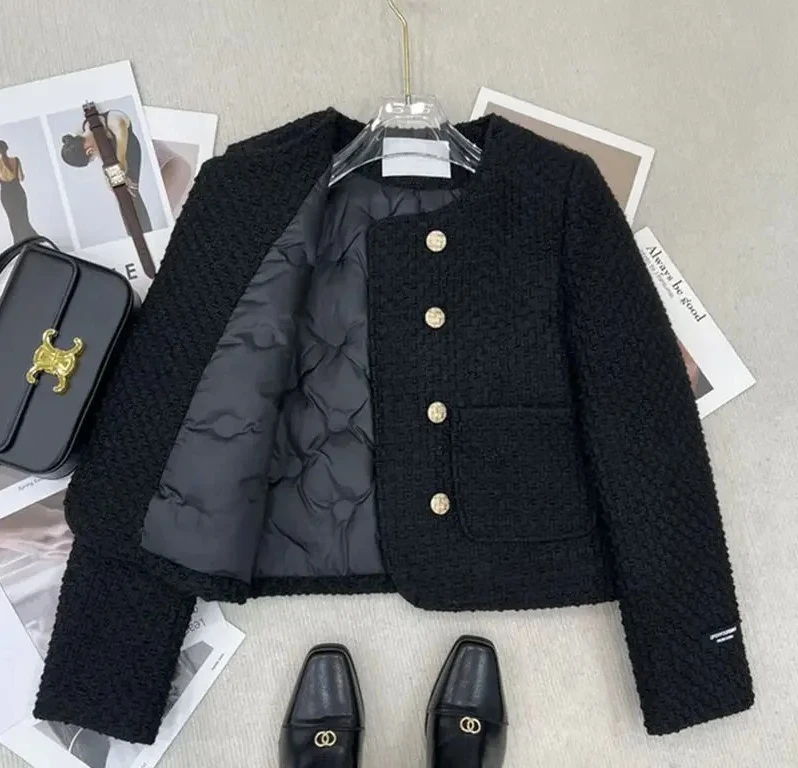 

Quilted Cotton Inner Lining Double Row Button Short Jacket Autumn Winter New Style Hot Sale Of The Season Elegant Lady Top Fashi