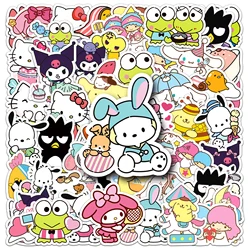 50 Piece MINISO Sanrio Funny Cute Sanrio Family Cinnamoroll Melody Hellokitty Mixed Stickers DIY For Phones Laptop Car Sticker