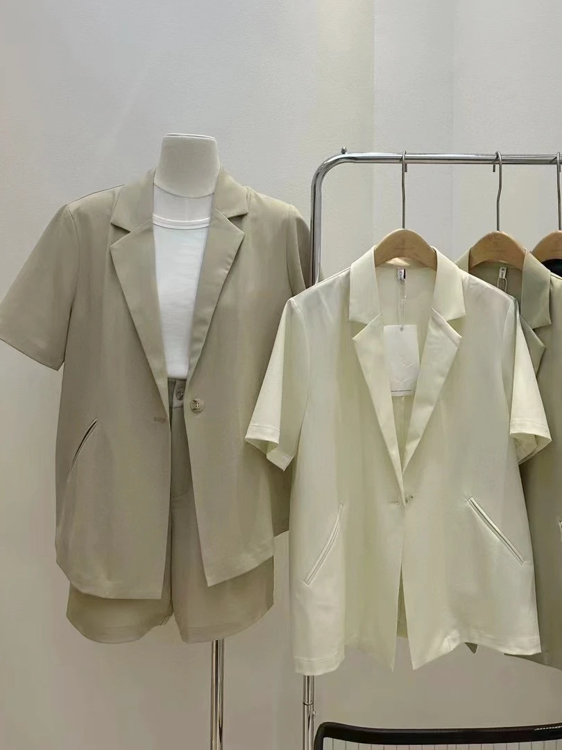 

Летний новый повседневный деловой костюм-тройка из тонкого полиэстера для женщин, свободного кроя