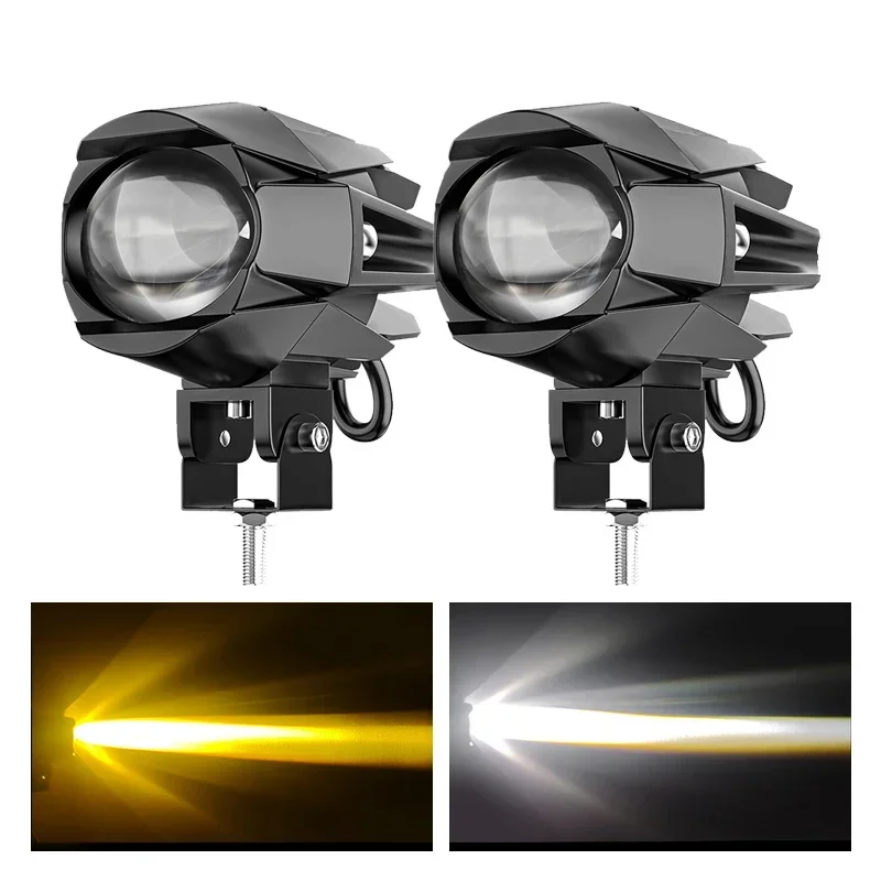 

30W Motorcycle/car/off-road vehicle external spotlight LED yellow and white headlights super bright auxiliary driving light
